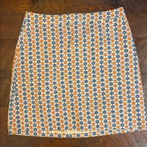 EUC Boden Cotton Francesca Geo Print A-Line Skirt, lined 14R US